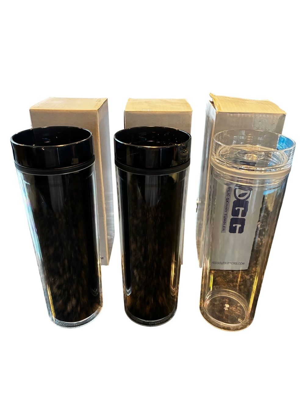 HOGG 22oz Acrylic Skinny Tumblers Lot of 3 Ombre Craft Blanks NIB Sublimation